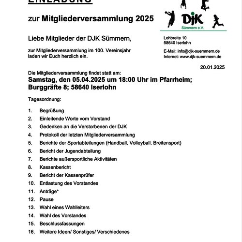 Wir laden alle Mitglieder herzlich ein😊